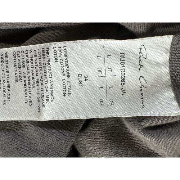 rick owens lico S/S 24 Dust RU01D3265-JA gray short sleeve shirt Size S - Picture 13 of 13